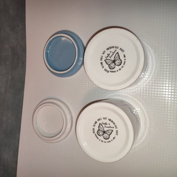 Dragonfly Flowers Containers Bathroom Kitchen Bedroom Office Set Ceramic Vintage - Picture 6 of 8